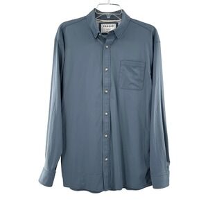 Poncho Shirt Mens M Blue Regular Fit Long Sleeve Fishing Button Down Performance